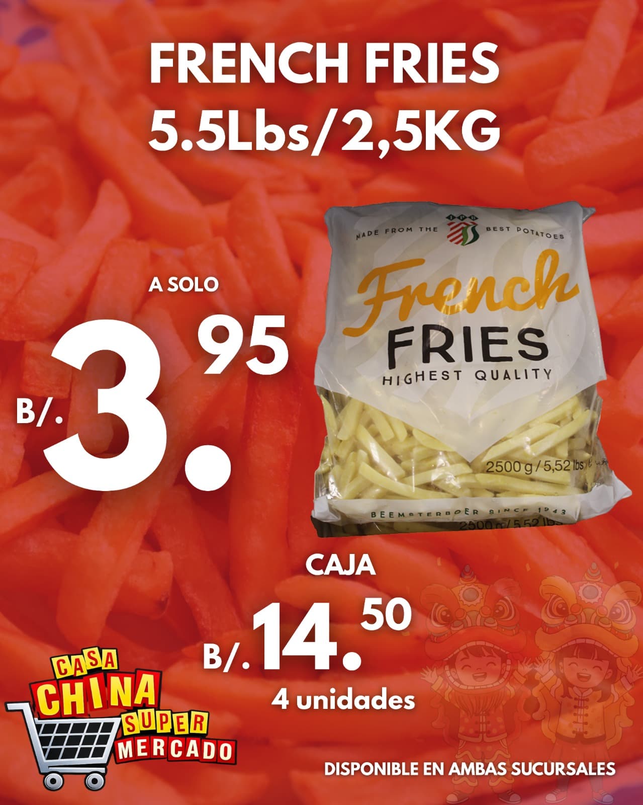 PAPAS FRENCH FRIES 5.5Lbs/2,5KG